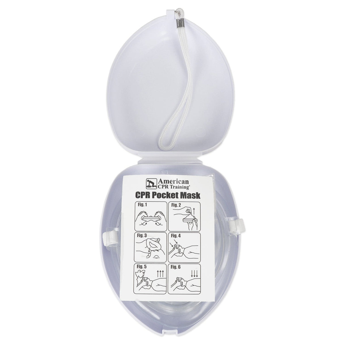 American CPR Pocket Mask, Plastic Case, Adult/Child/Infant with O2 Inlet